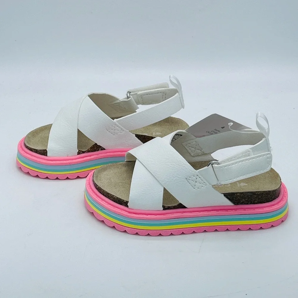 Carters Cindy Toddler Girls Rainbow Platform Sandals White Multi CS22L05B Size 7